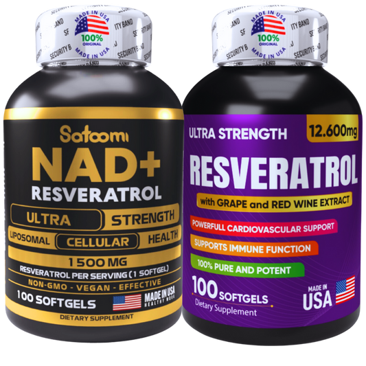Combo Premium NAD+ & Resveratrol | Energía, Longevidad y Antienvejecimiento
